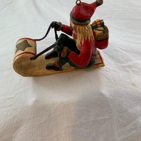 Vintage Roman - Bill Jauquet "Santa Sled" 1993 Ornament #56683 Santa riding sled - Picture 9 of 14
